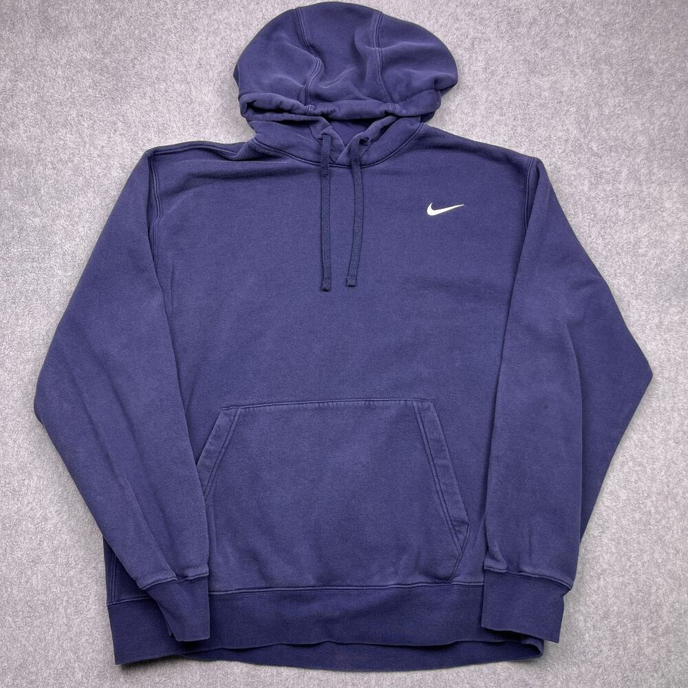 nike hoodie blue‎ drawstring sweatshirt long sleeve mens xl